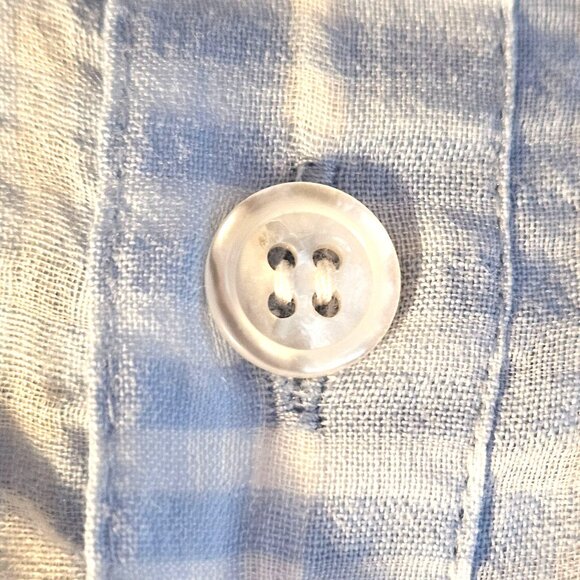 Veronica Beard Blue Gingham Ruffle Plaid Mini Dress L Cottagecore Soft Girl - Picture 6 of 13